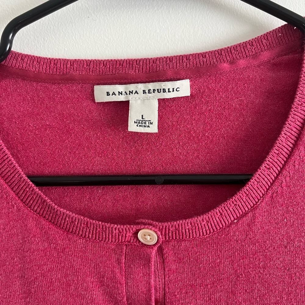 Banana Republic Raspberry Pink Button-Front Cardigan - Picture 3 of 3